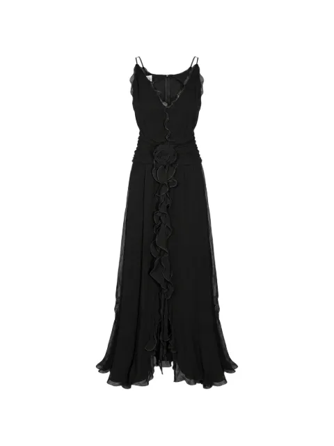Blumarine ruffled rose-detail maxi dress