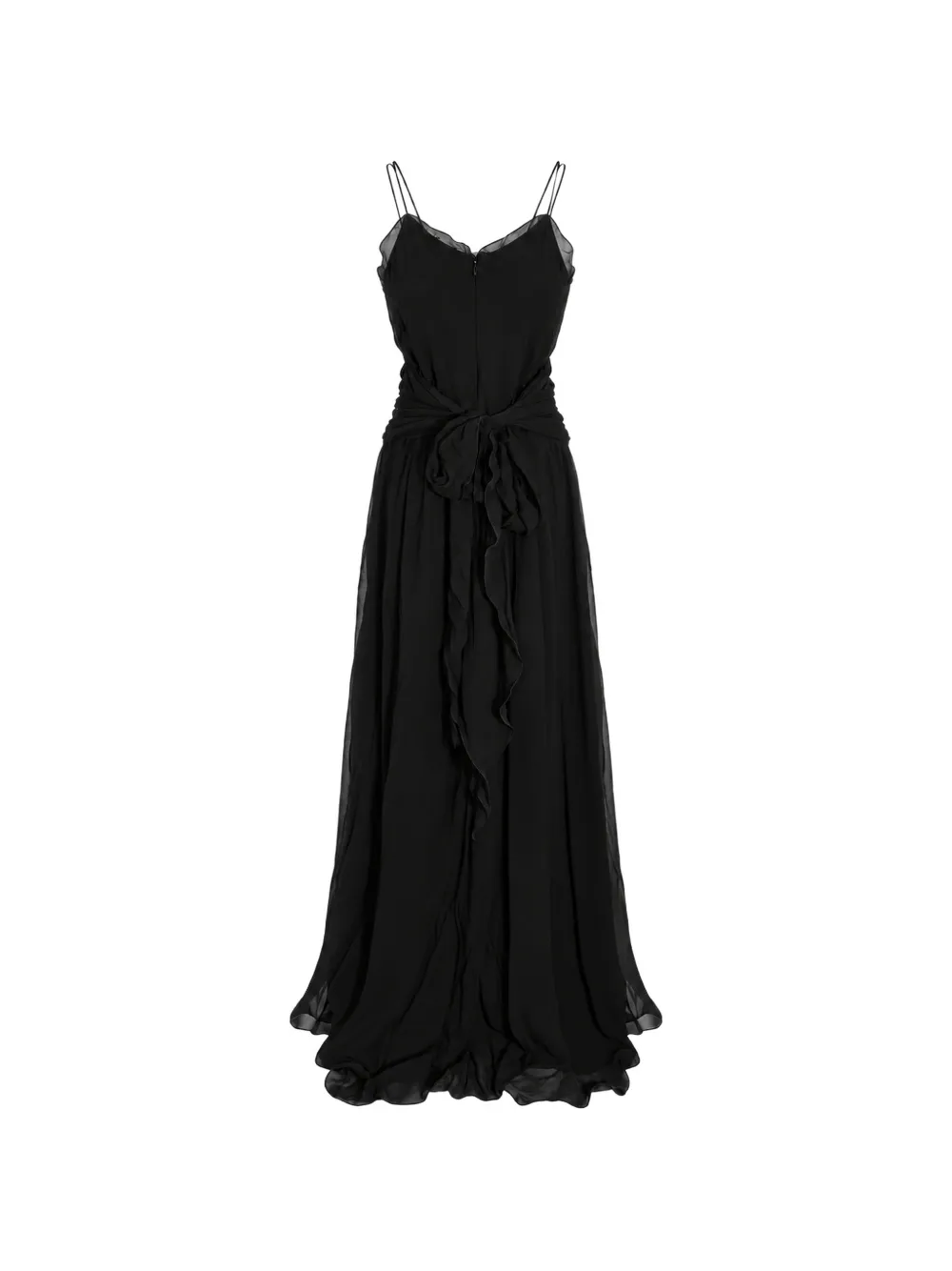 Blumarine ruffled rose-detail maxi dress Zwart