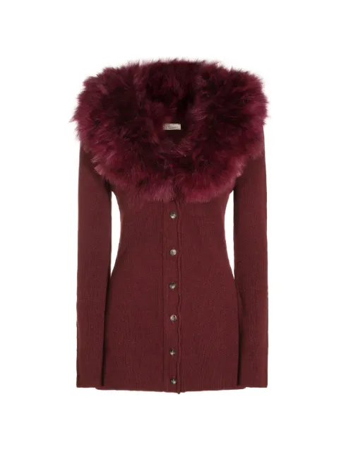 Blumarine faux-fur collar cardigan