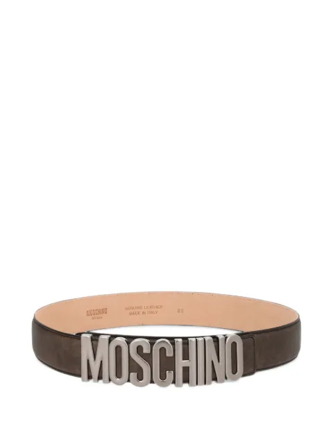 Moschino logo-lettering leather belt