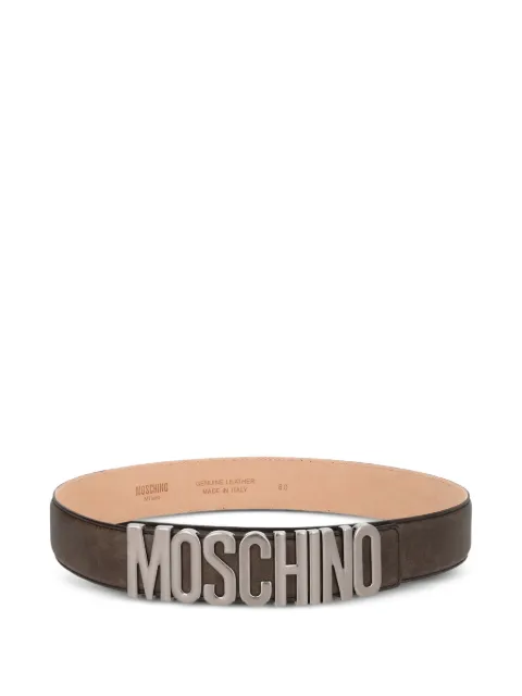 Moschino logo-lettering leather belt