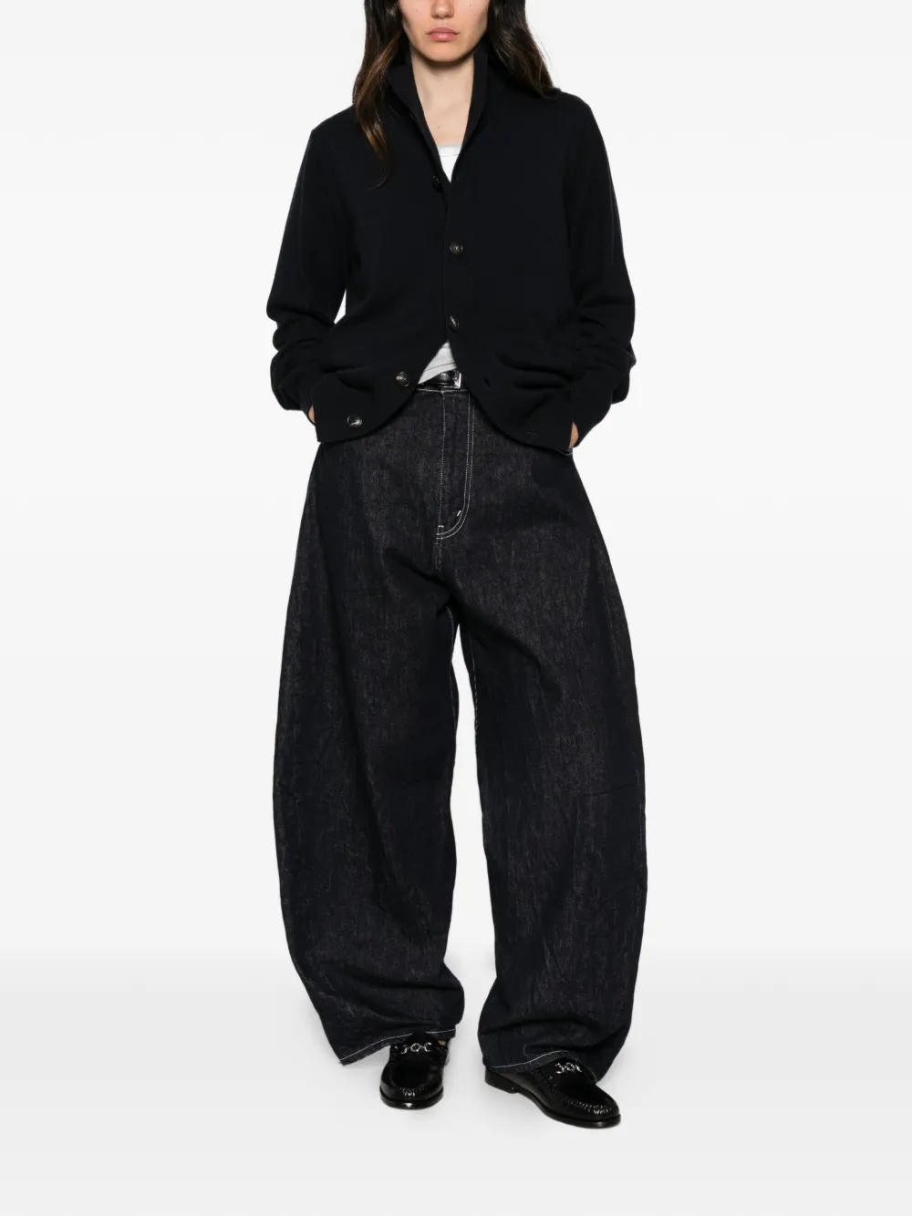 Filippo De Laurentiis button-up wool sweater Blauw