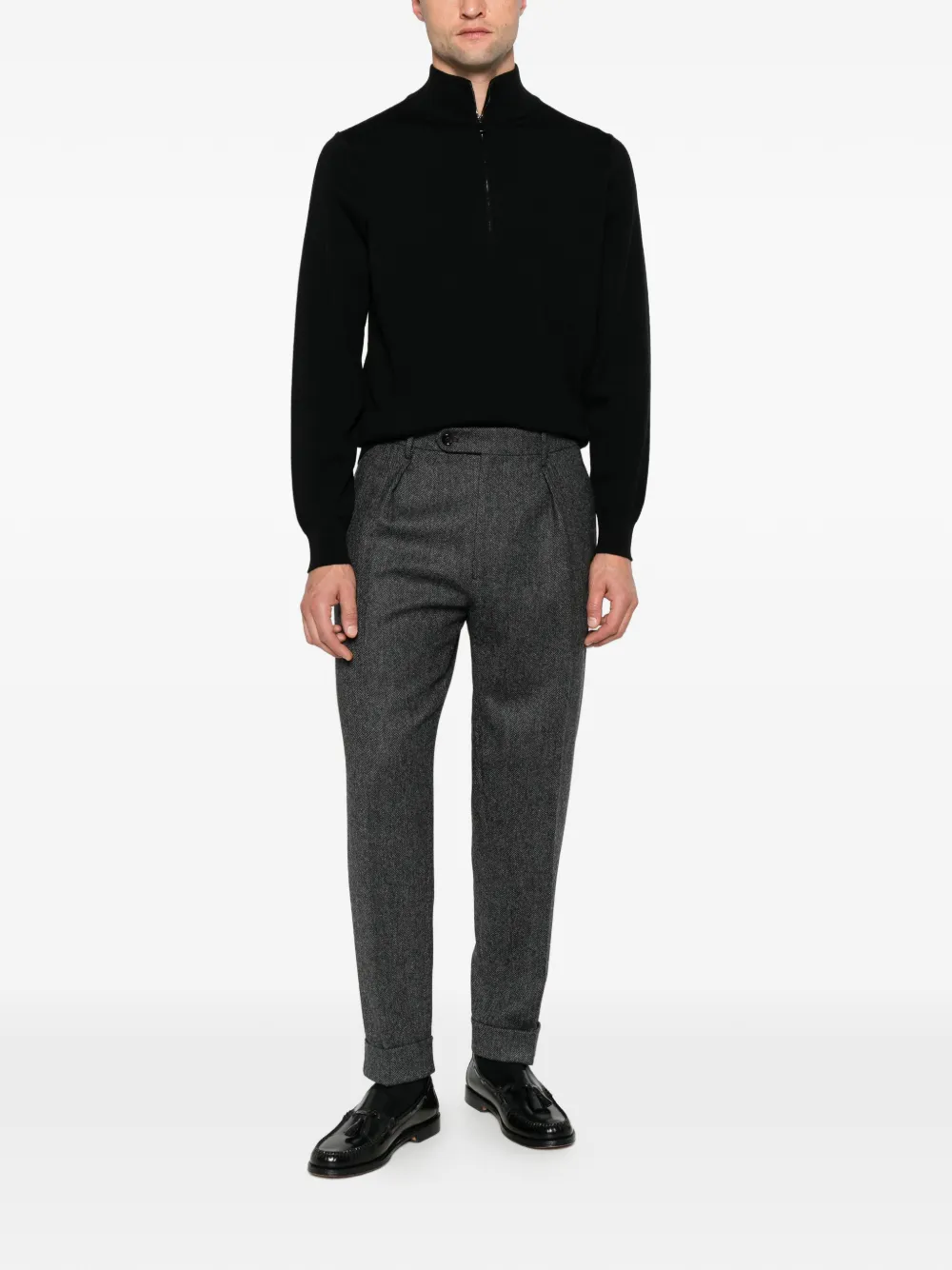 Filippo De Laurentiis half-zip sweater Zwart