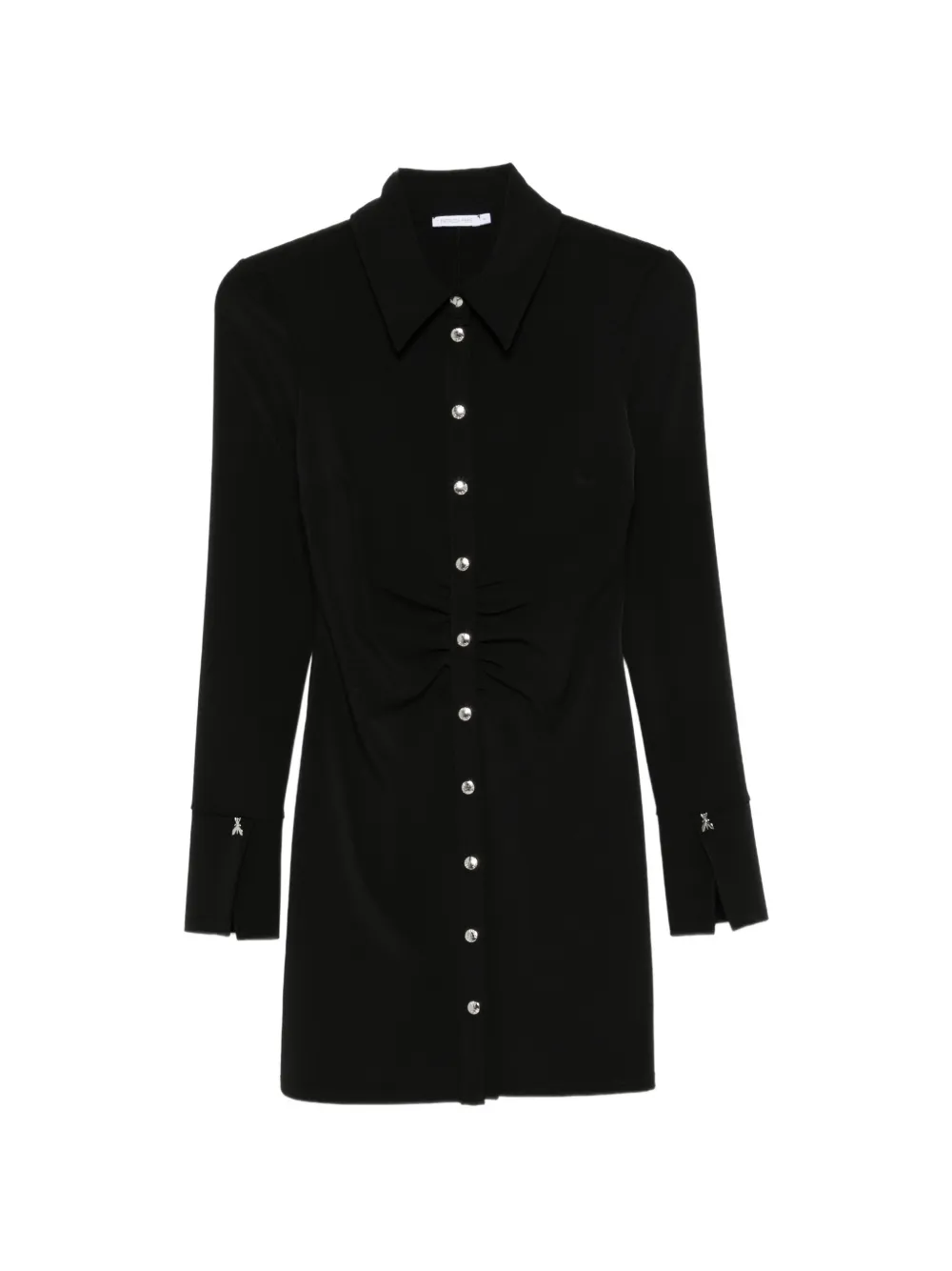 Patrizia Pepe ruched shirt mini dress Zwart