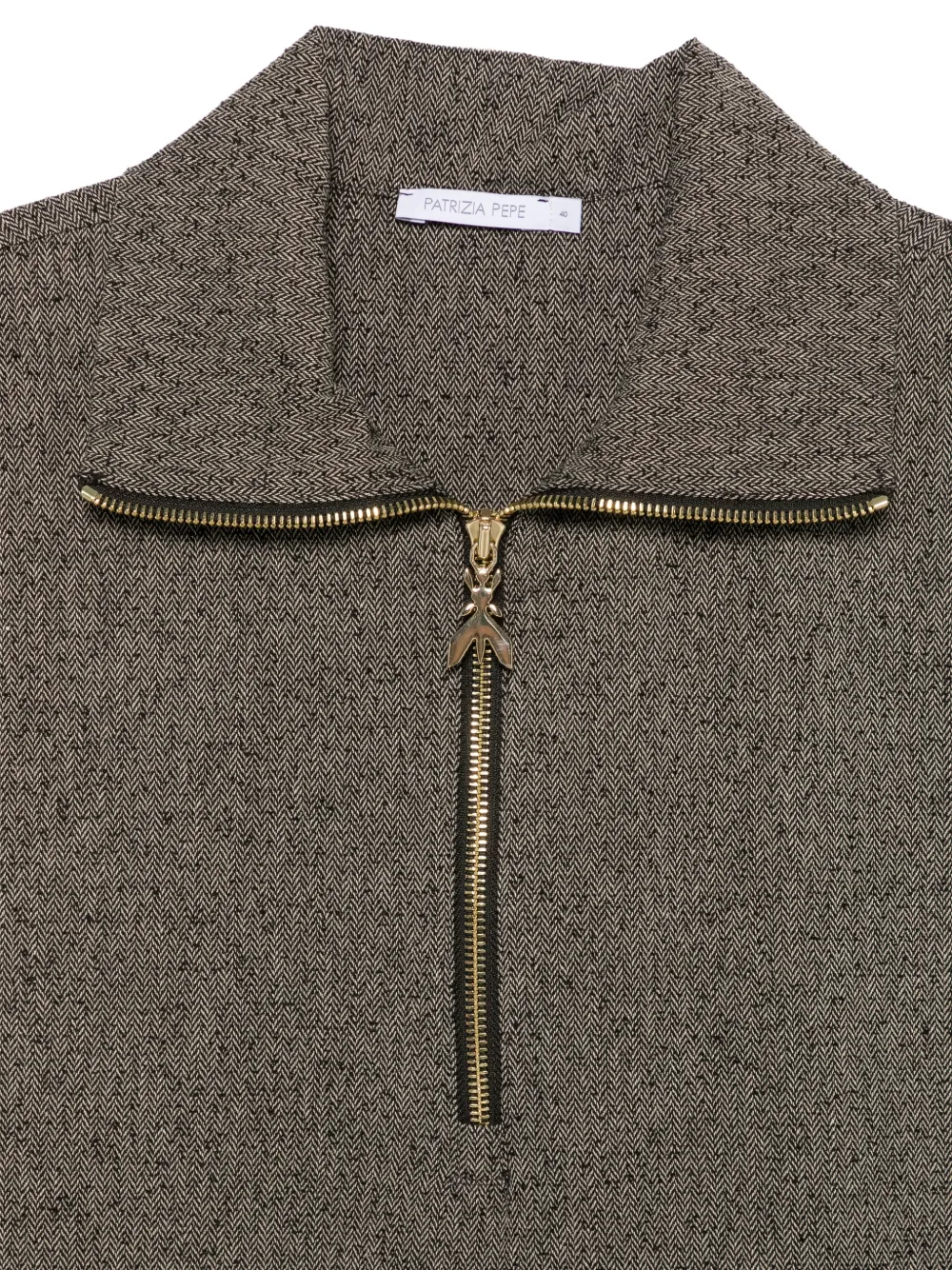 Patrizia Pepe bouclé zip-up vest Grijs