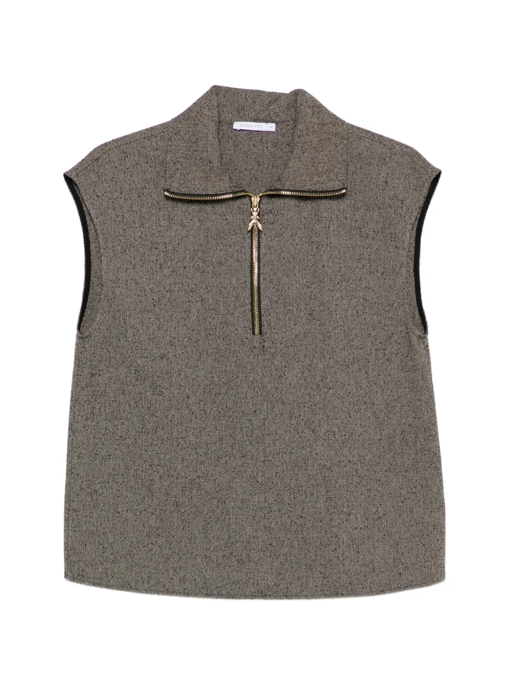 Patrizia Pepe bouclé zip-up vest Grijs