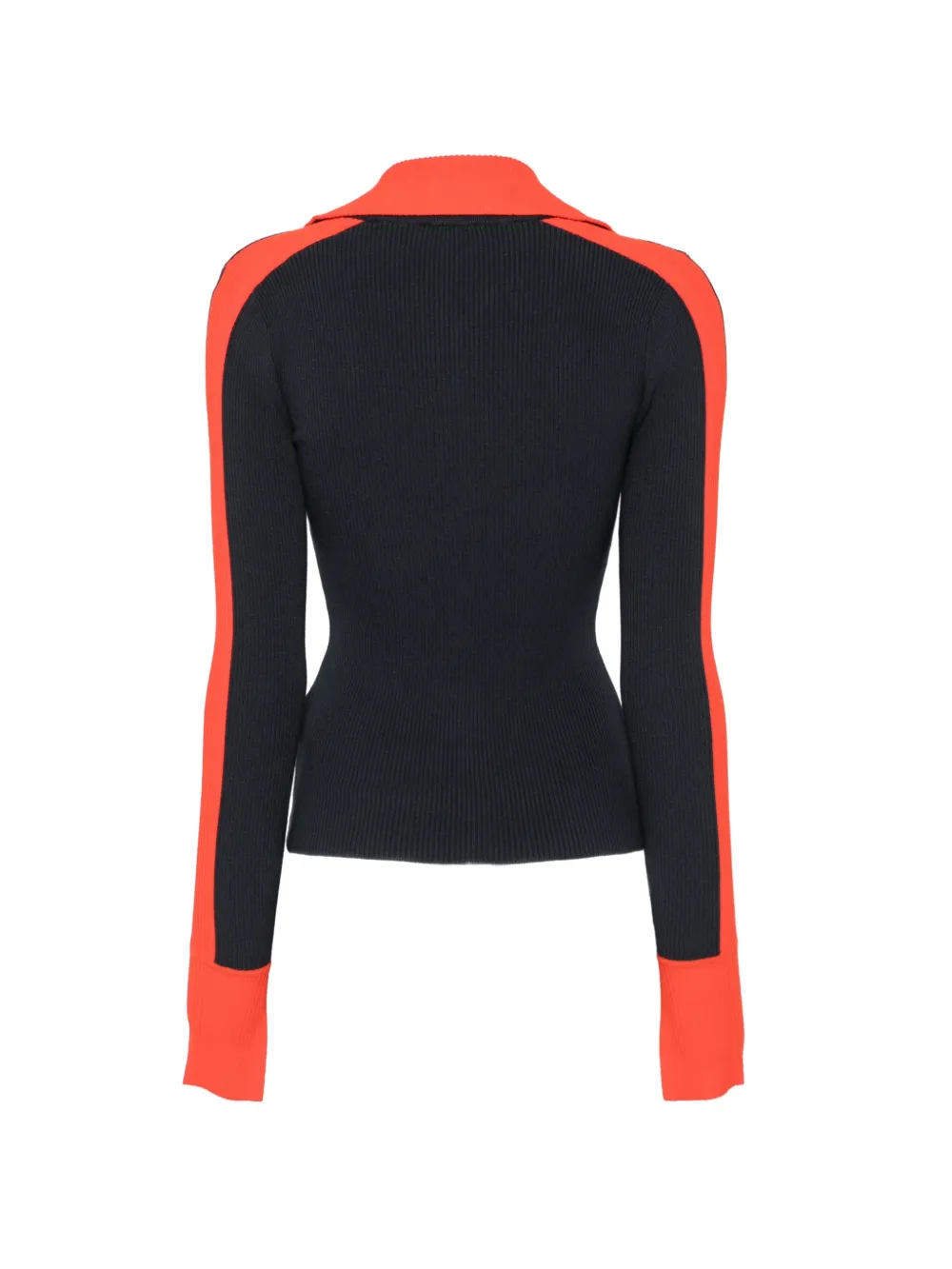 Patrizia Pepe ribbed-knit zip-up cardigan Blauw