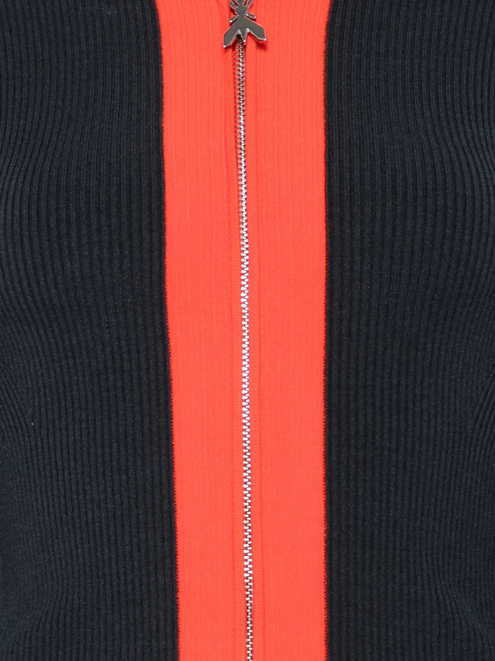 Patrizia Pepe ribbed-knit zip-up cardigan Blauw