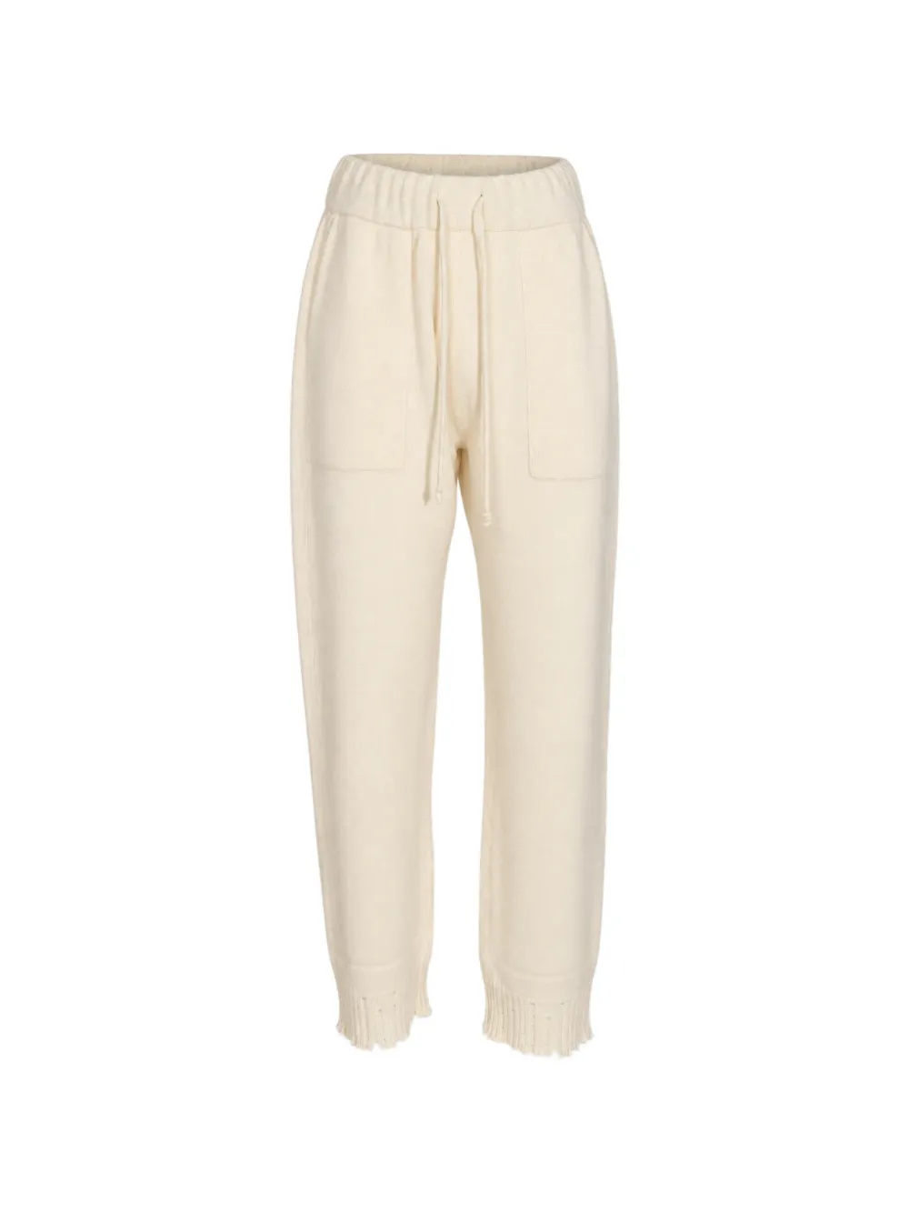 Uma Wang drawstring frayed-hem trousers - Weiß