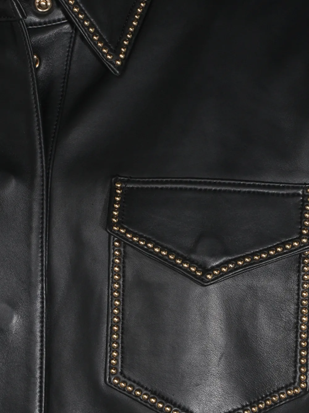 Blumarine studded leather shirt Zwart