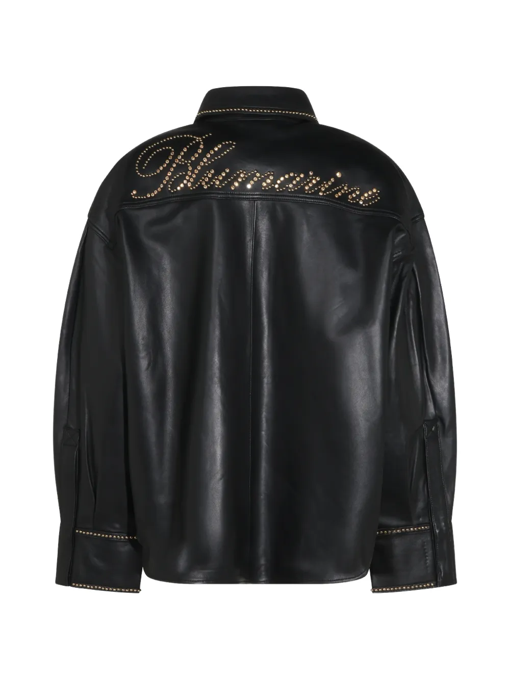 Blumarine studded leather shirt Zwart