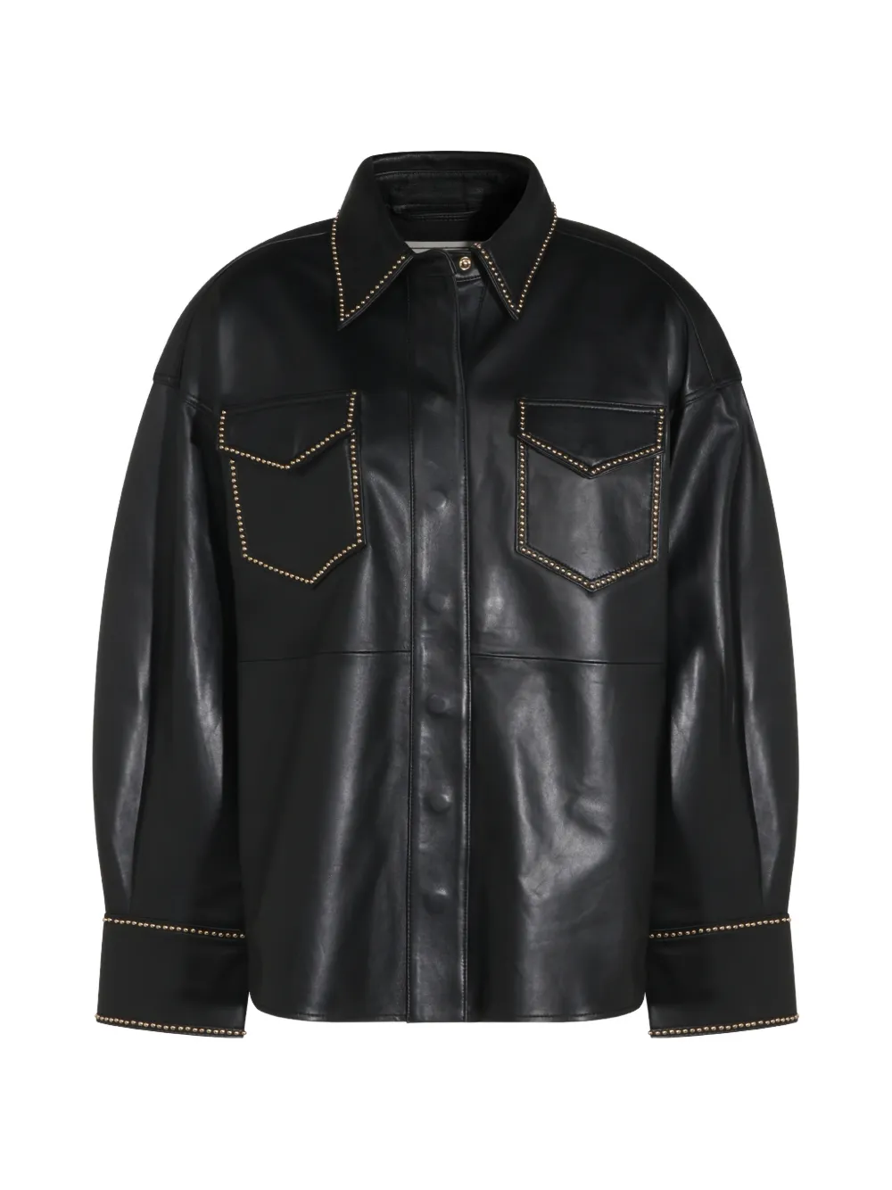 Blumarine studded leather shirt - Nero
