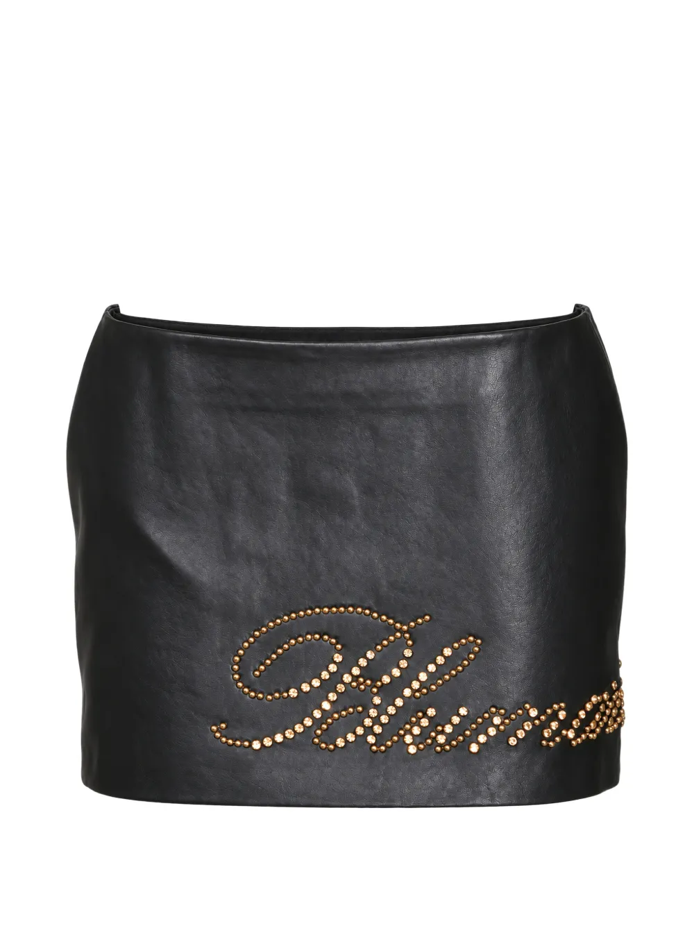 Blumarine stud-embellished leather mini skirt - Schwarz