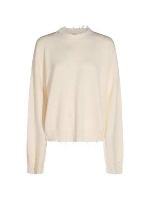 Uma Wang distressed-effect crew-neck sweater