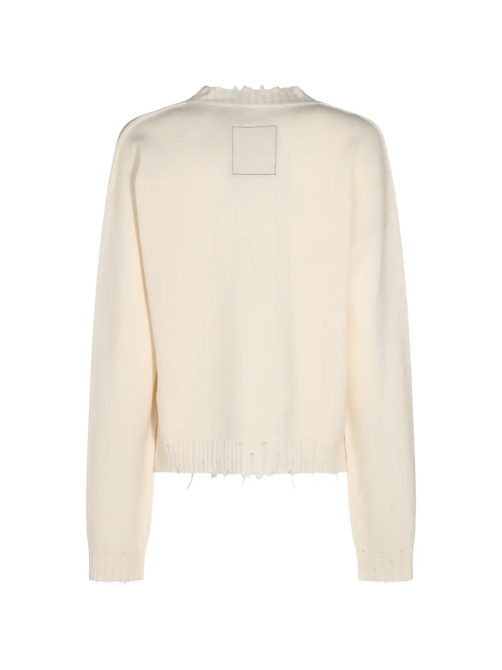 Uma Wang distressed-effect crew-neck sweater Beige