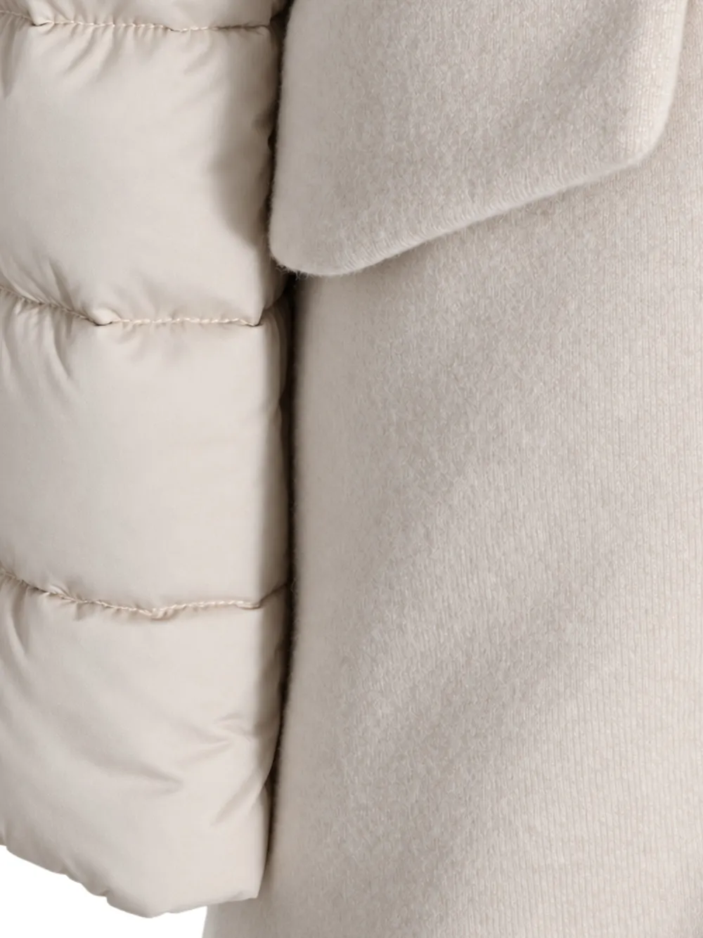Moorer padded-sleeve hooded coat Beige