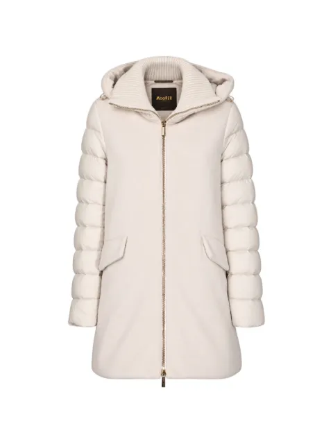 Moorer padded-sleeve hooded coat