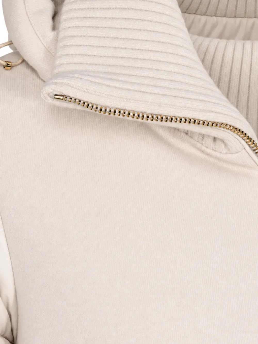 Moorer padded-sleeve hooded coat Beige