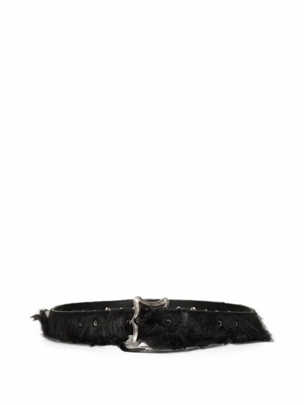 THUG CLUB Maine faux-fur studded belt - Nero