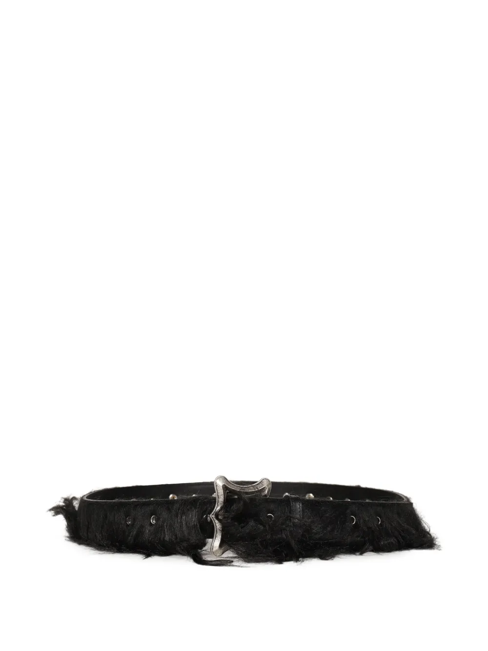 THUG CLUB Maine faux-fur studded belt - Black