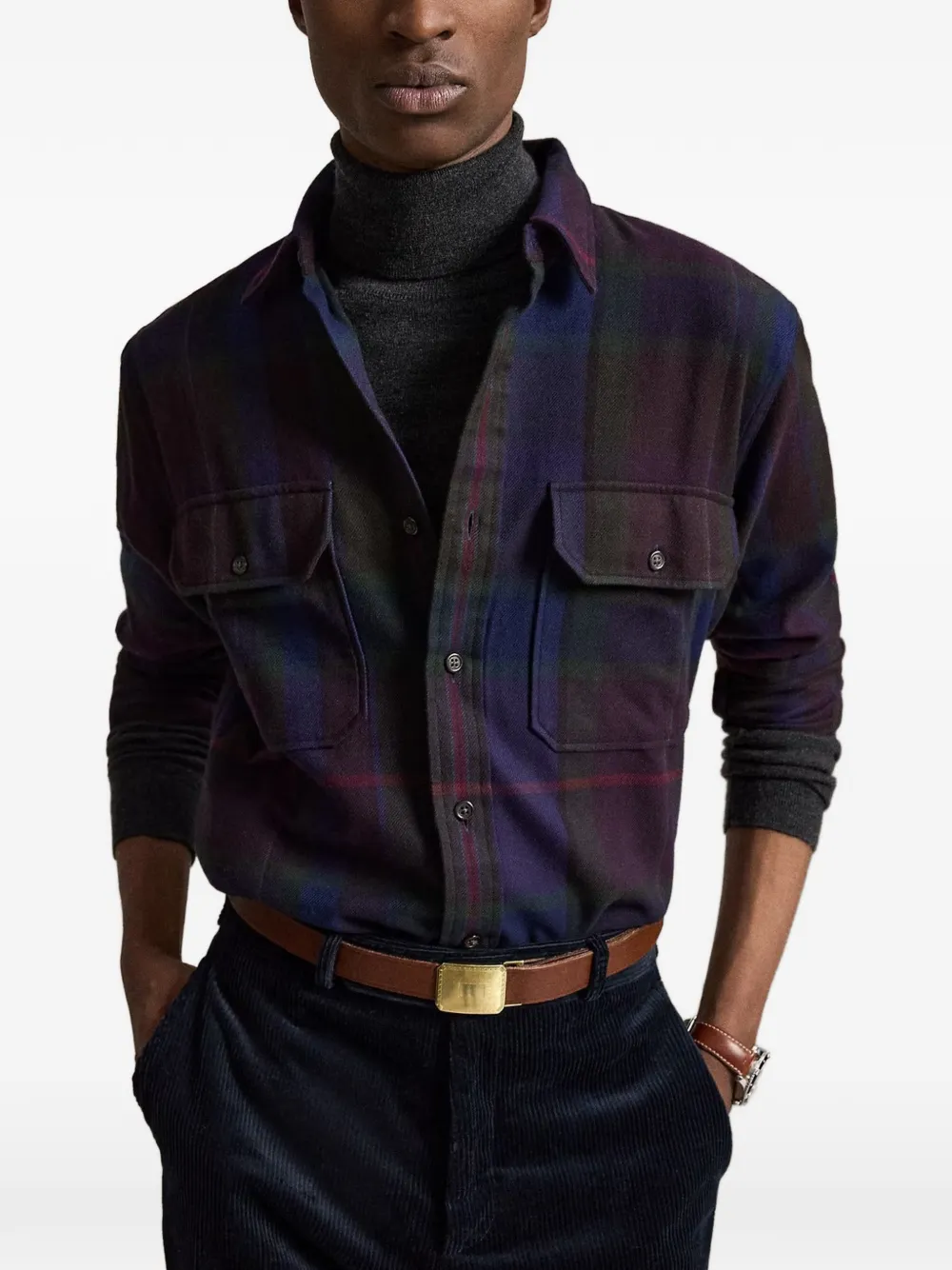 Polo Ralph Lauren Classic Fit geruit twill workshirt Paars