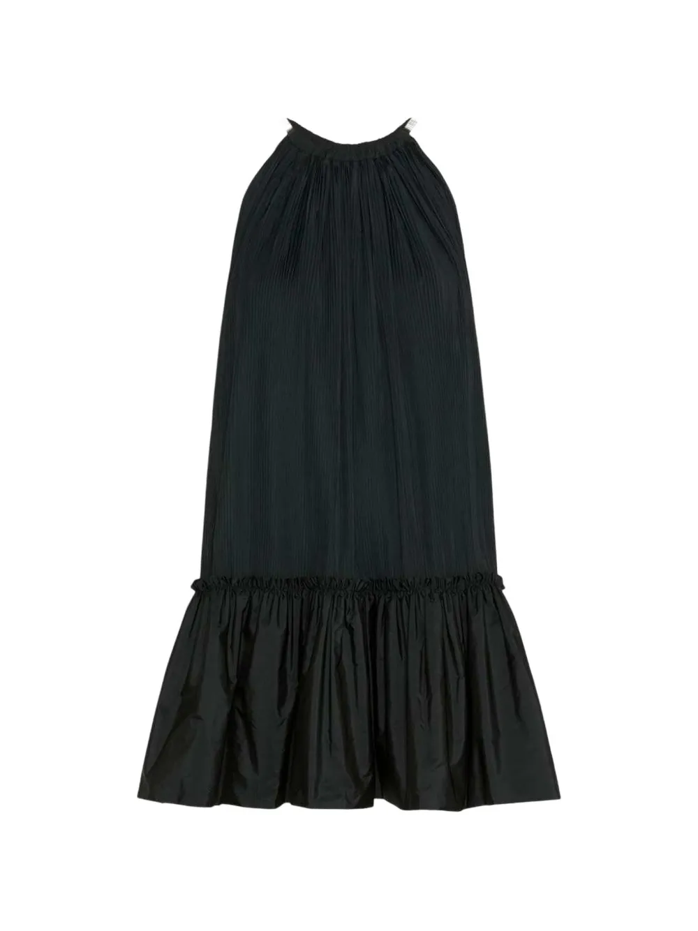 Max Mara short sleeveless dress in pleated taffeta black Zwart