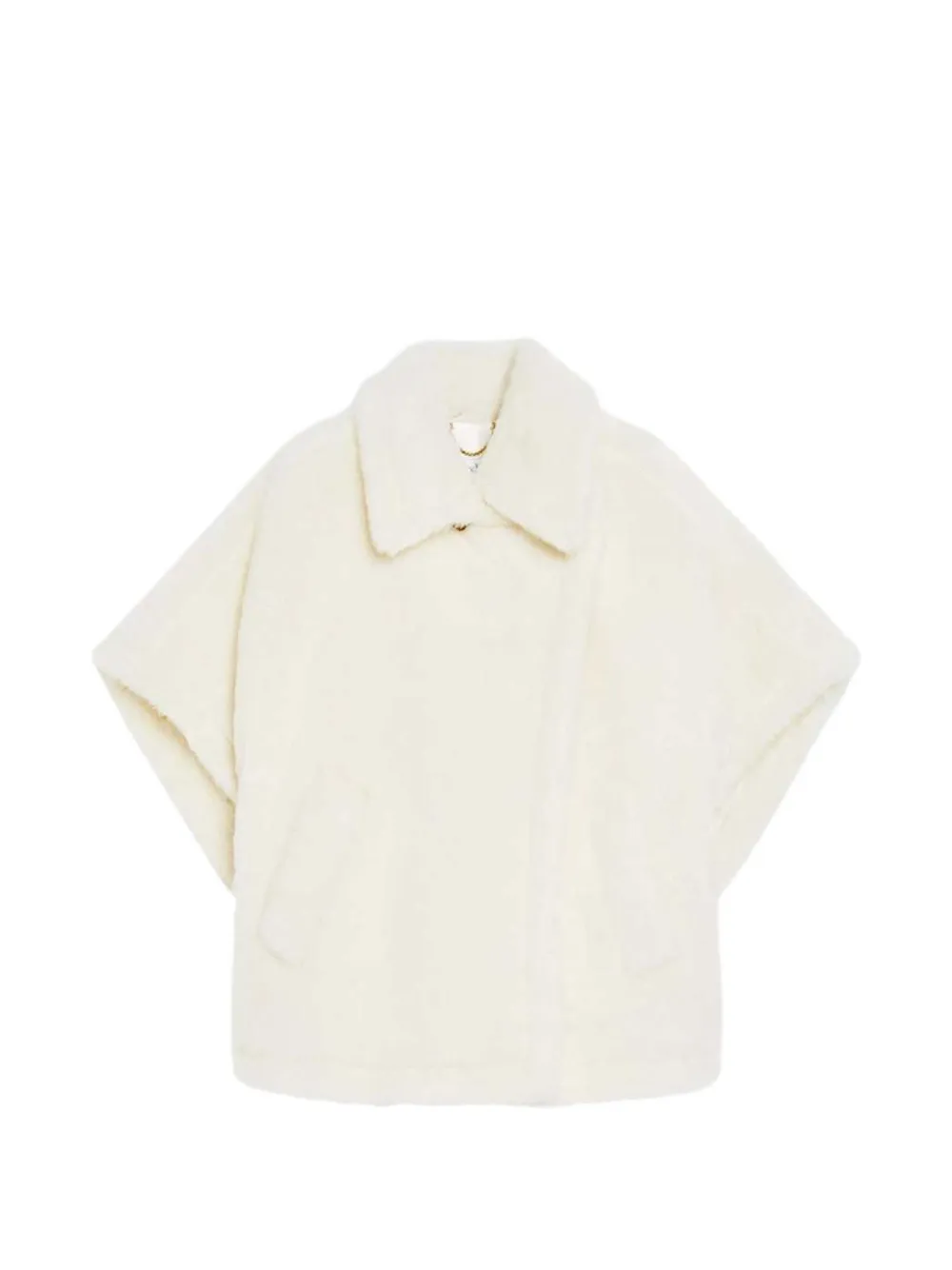 Max Mara Teddy cape van alpaca en wol optisch wit Beige