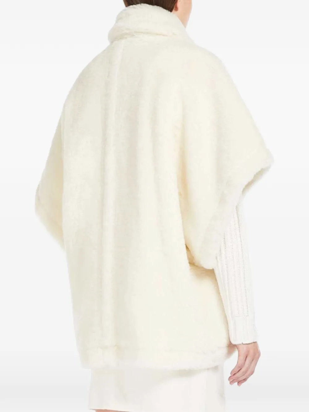 Max Mara Teddy cape van alpaca en wol optisch wit Beige