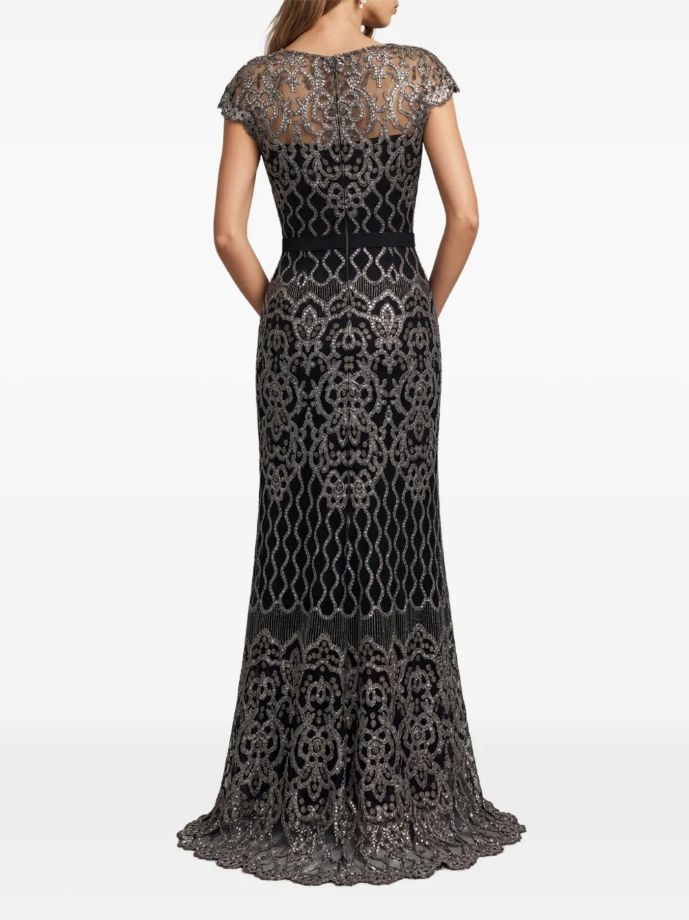 Tadashi Shoji Miranda sequin-embellished lace gown Zwart