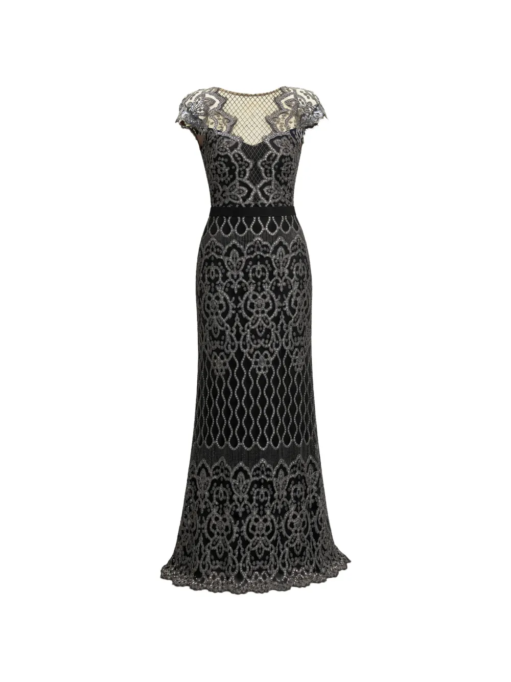 Tadashi Shoji Miranda sequin-embellished lace gown Zwart