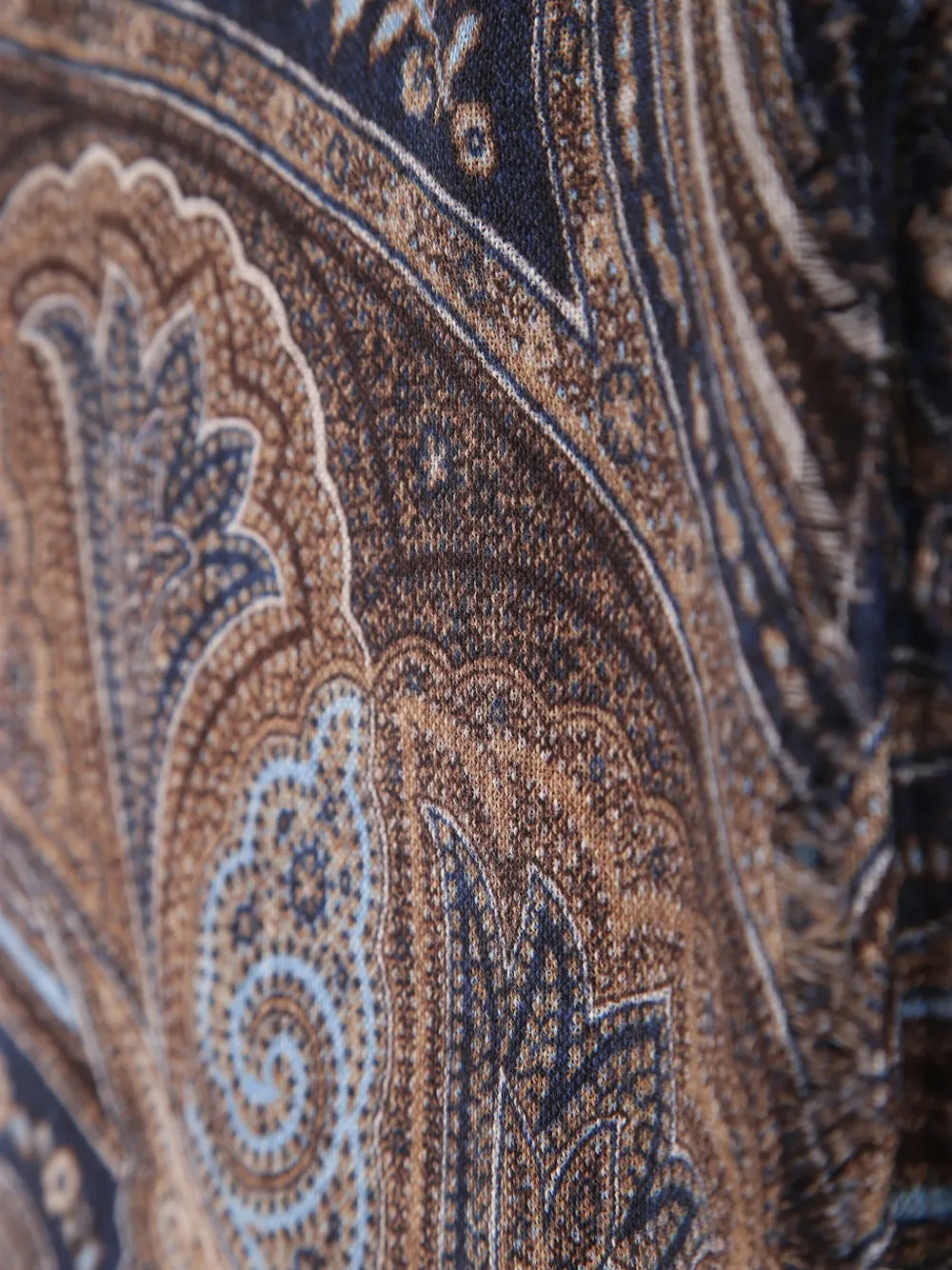 Dell'oglio paisley-print frayed scarf Blauw