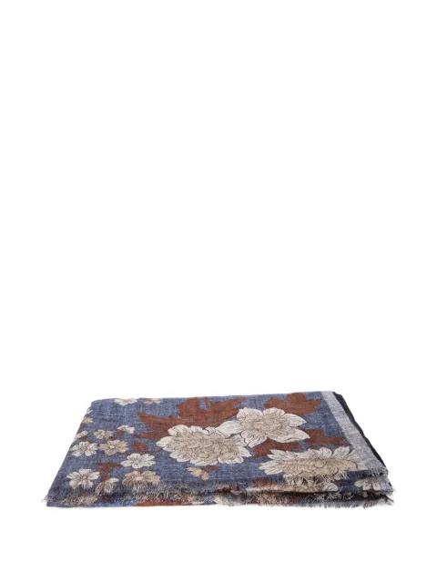 Dell'oglio floral-print frayed scarf