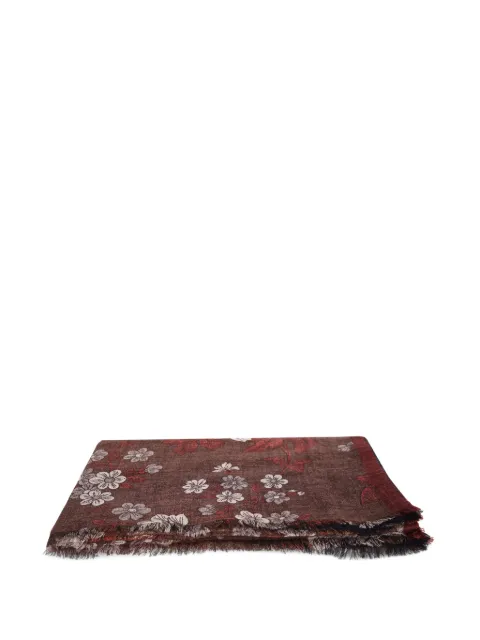 Dell'oglio floral-print frayed scarf