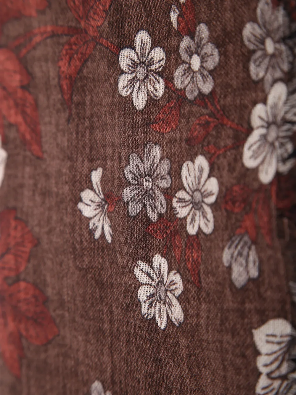 Dell'oglio floral-print frayed scarf Rood
