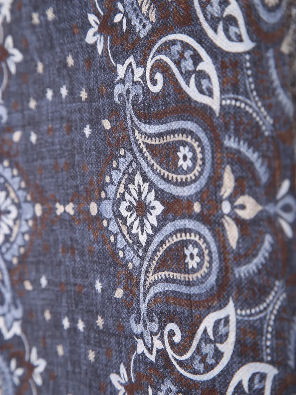 Dell'oglio paisley-print fringed scarf Blauw