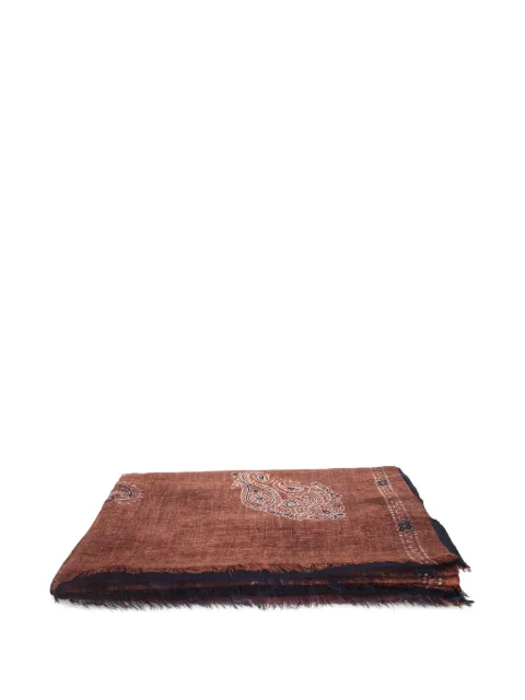 Dell'oglio paisley-print frayed scarf