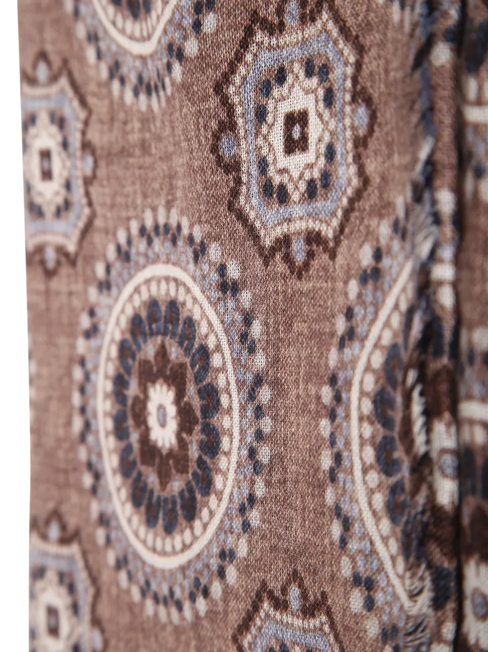 Dell'oglio geometric-print frayed scarf Rood
