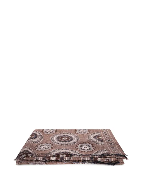 Dell'oglio geometric-print frayed scarf