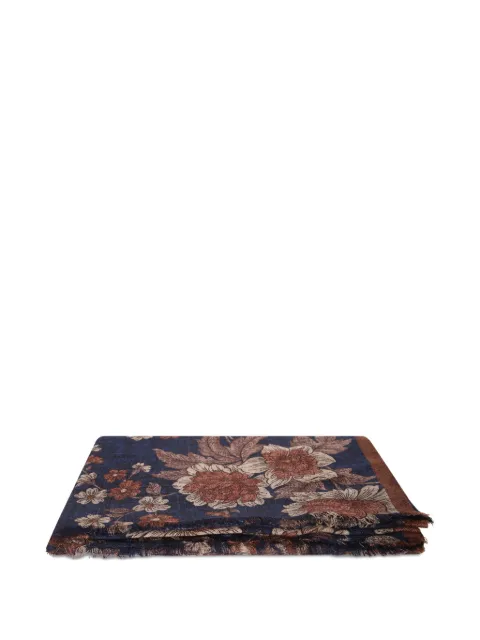 Dell'oglio floral-print frayed scarf