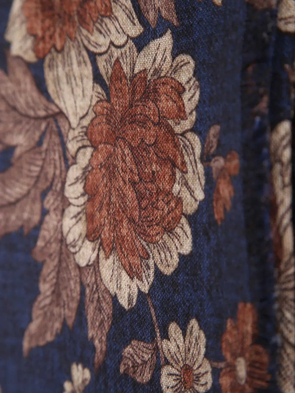 Dell'oglio floral-print frayed scarf Blauw