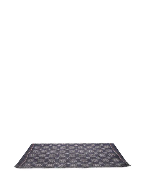 Dell'oglio geometric-print frayed scarf