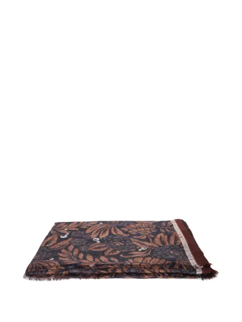 Dell'oglio floral-print frayed scarf