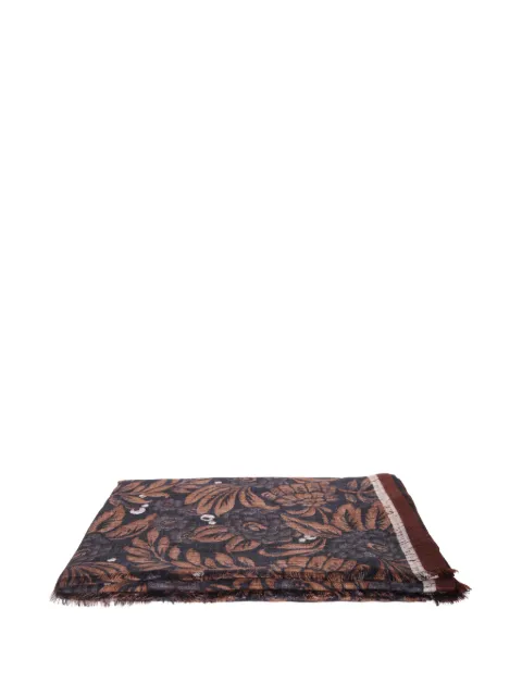 Dell'oglio floral-print frayed scarf