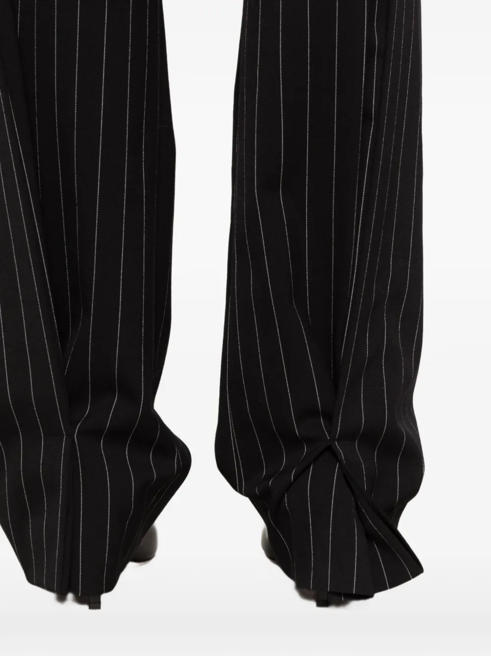 Sportmax SPSEditta pinstripe-pattern pleated trousers Zwart