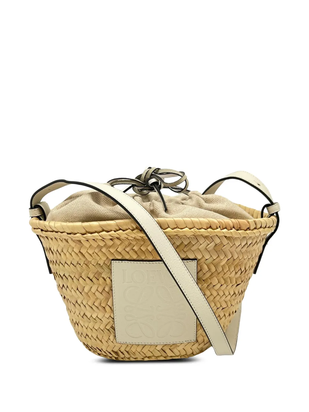 Loewe Pre-Owned 2023 Palm Leaf Raffia Drawstring bucket bag - Nude