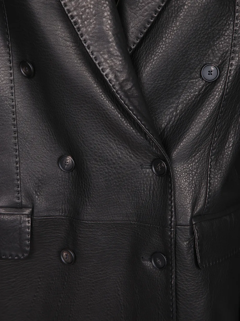 Tagliatore double-breasted leather jacket Zwart