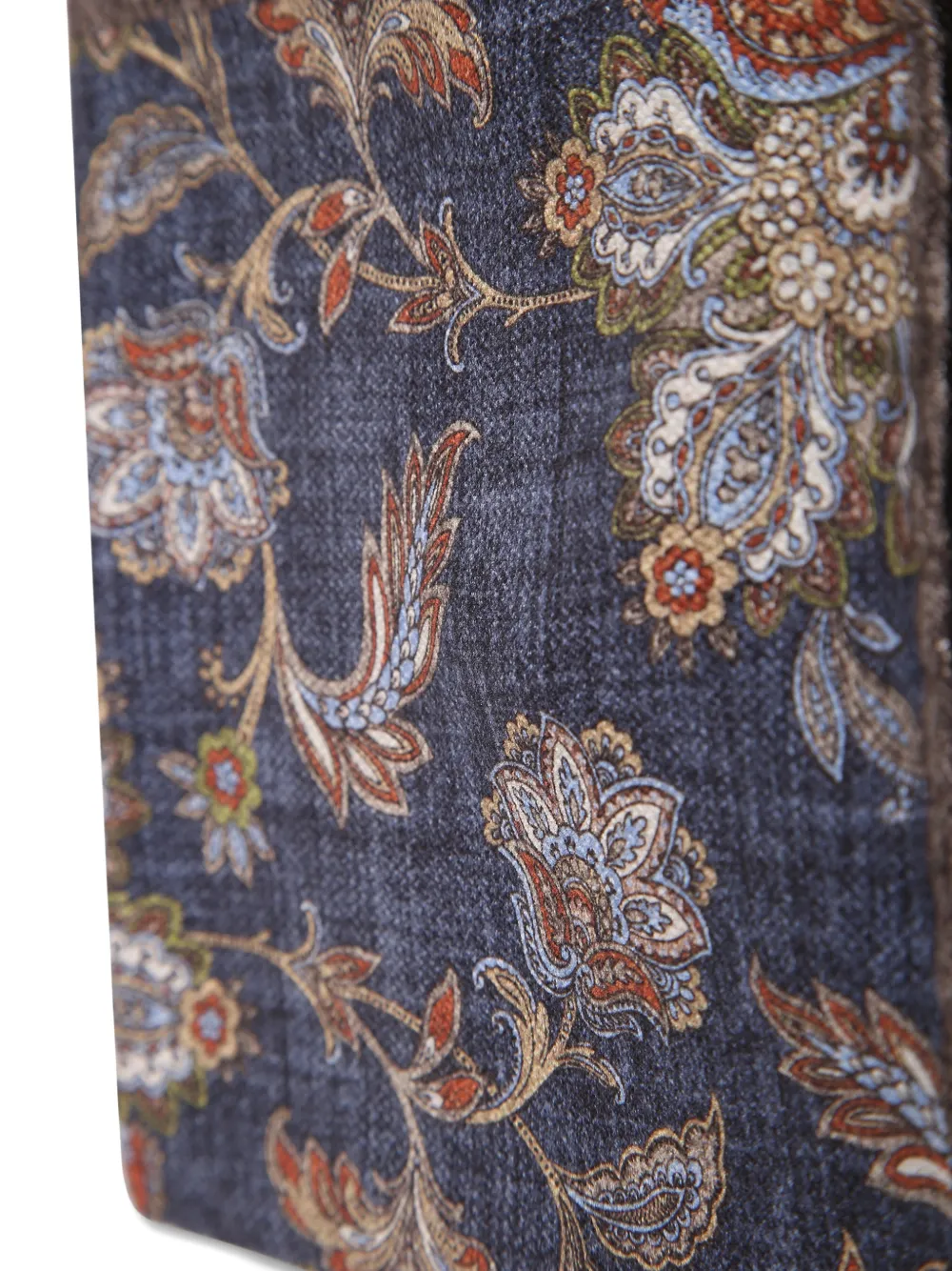 Dell'oglio floral-print pocket square Blauw
