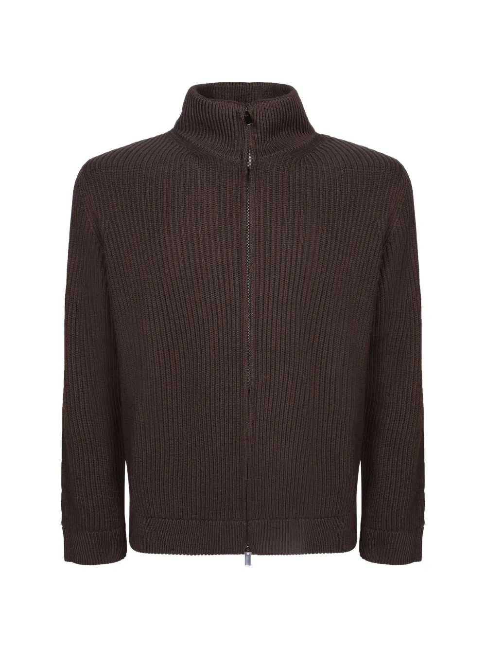 Dell'oglio ribbed-knit zip-up cardigan - Marrone