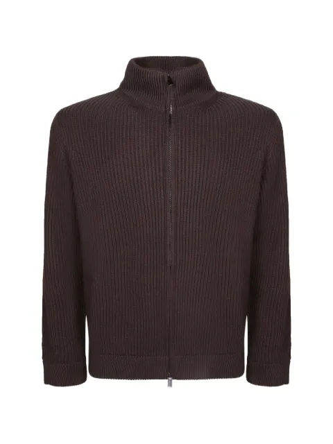 Dell'oglio ribbed-knit zip-up cardigan