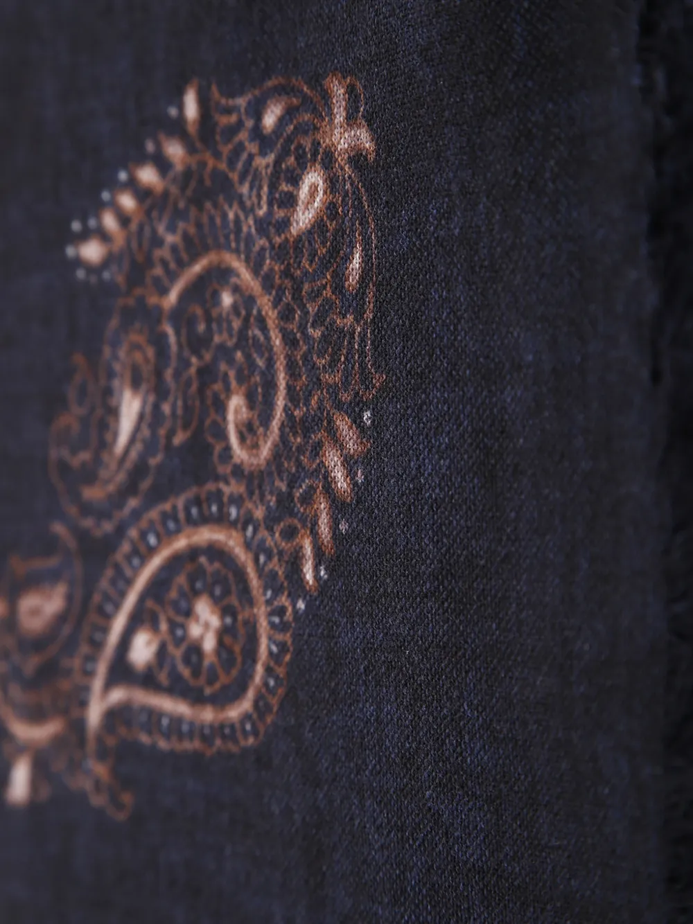 Dell'oglio paisley-print frayed scarf Blauw